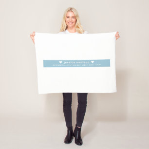 Couverture Polaire Statistiques de naissance Bleu bébé moderne Photos