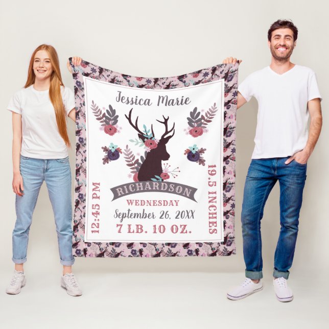 Couverture Polaire Statistiques de naissance de bébé fille avec tête  (En situation)