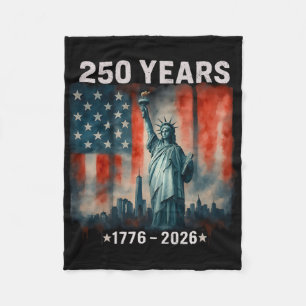 Couverture Polaire Statue de la Liberté Drapeau 250 Ans 1776-2026 250