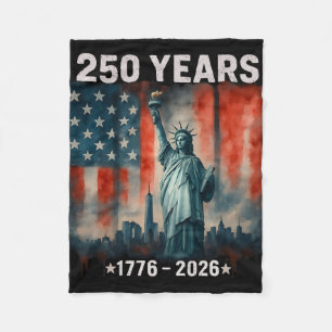 Couverture Polaire Statue de la Liberté Drapeau 250 Ans 1776-2026 250