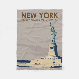 Couverture Polaire Statue de la Liberté Retro de New York