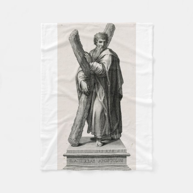 Couverture Polaire Statue de Saint André Apôtre avec croix (Devant)