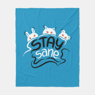 Couverture Polaire Stay Sane Funny Madness Typographie