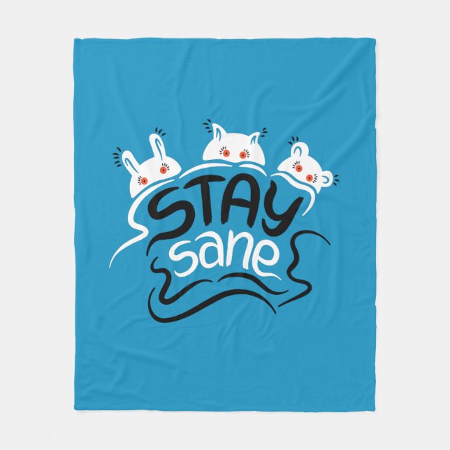 Couverture Polaire Stay Sane Funny Madness Typographie (Devant)
