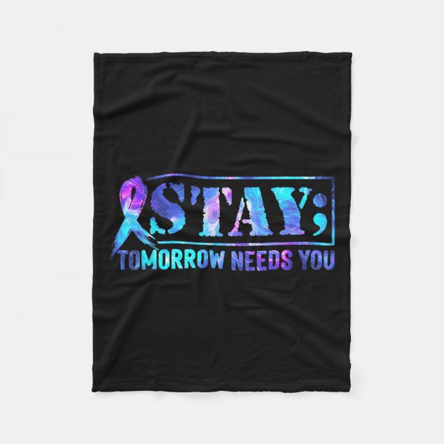 Couverture Polaire Stay Tomorrow Needs You Semicolon Suicide Preventi (Devant)