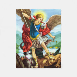 Couverture Polaire Ste Michel, l'Archange catholique Blanket