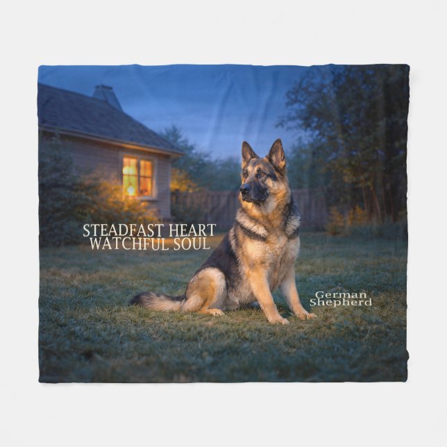 Couverture Polaire Steadfast Heart German Shepherd (Devant (Horizontal))