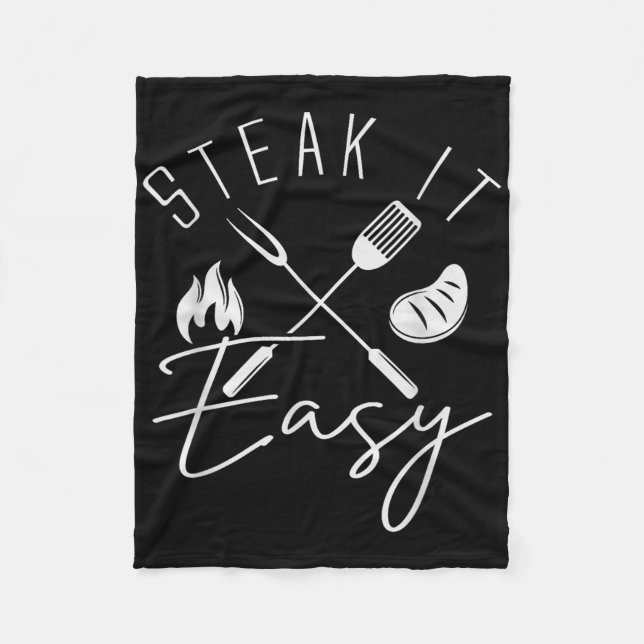 Couverture Polaire Steak It Easy Funny Barbecue Grilling Fête des pèr (Devant)