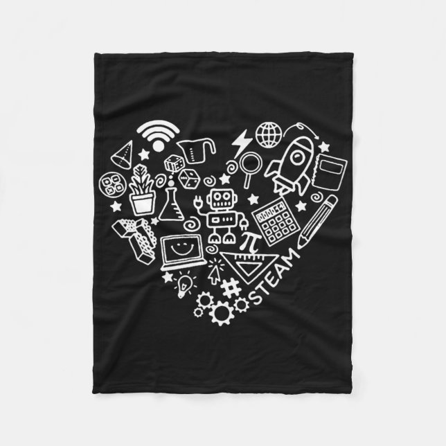 Couverture Polaire Steam Heart Shape Stem Enseignant Science Lover By (Devant)