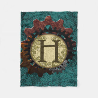 Couverture Polaire Steampunk grunge embraye la lettre H de monogramme
