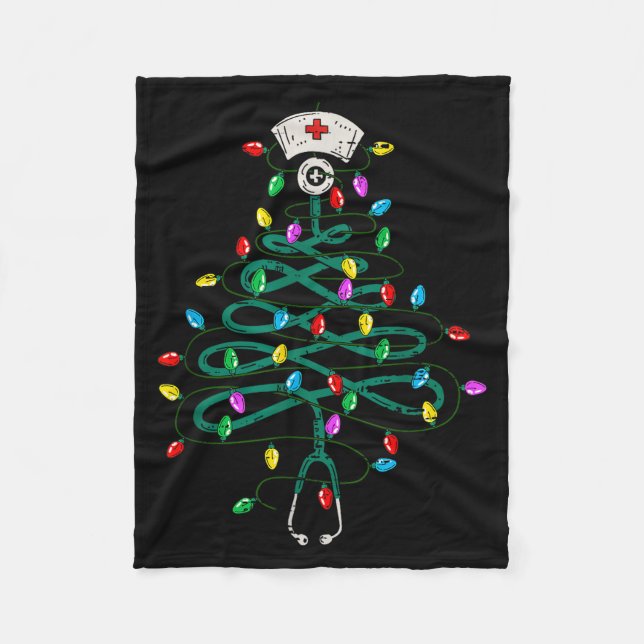 Couverture Polaire Stethoscope Christmas Tree Lights Nurse Christmas  (Devant)