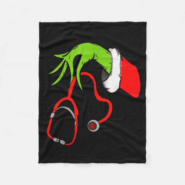 Couverture Polaire Stethoscope Santa Funny Christmas Xmas Nurse Nursi (Devant)