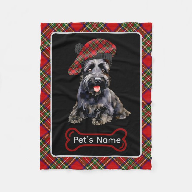 Couverture Polaire Stewart Scottie Chien Tartan Chien Personnalisé (Devant)