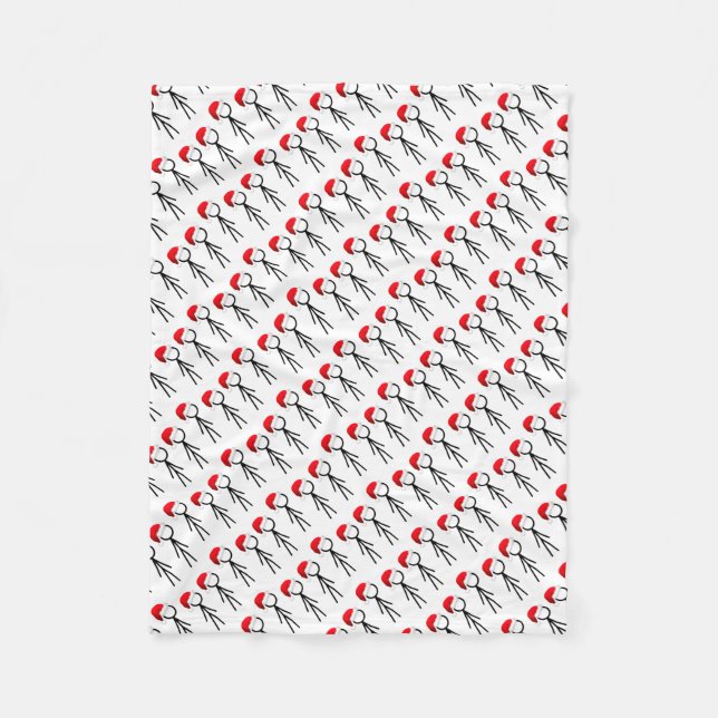 Couverture Polaire Stick Figure Père Noël Blanket (Devant)