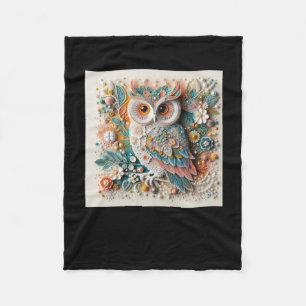 Couverture Polaire Sticker 3d Owl #7