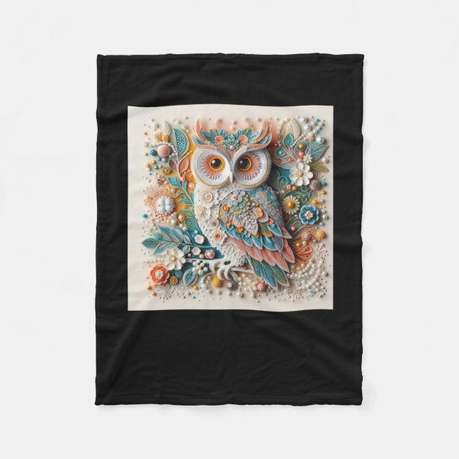Couverture Polaire Sticker 3d Owl #7 (Devant)
