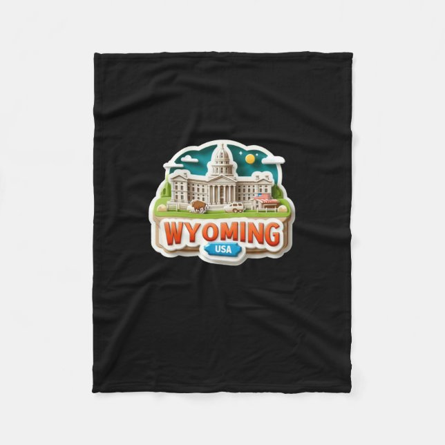 Couverture Polaire Sticker du Wyoming (Devant)