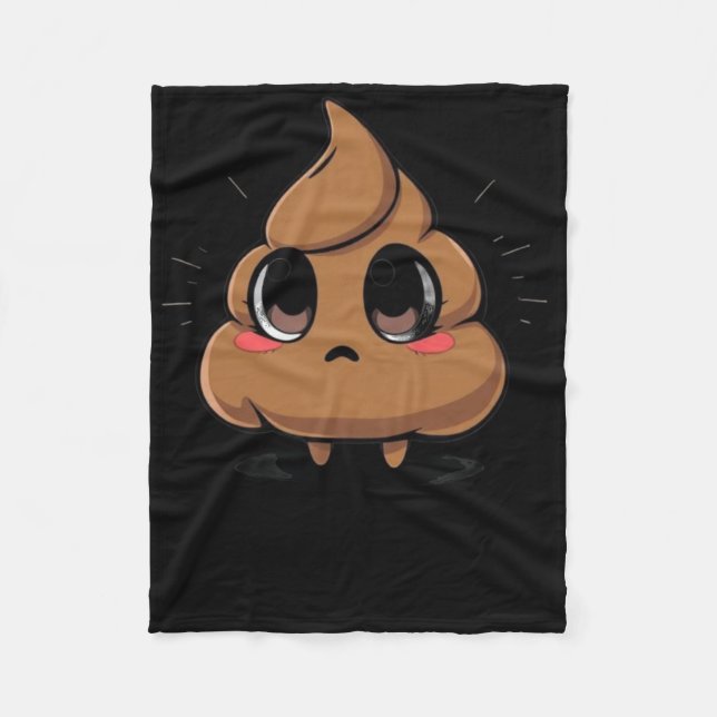 Couverture Polaire Sticker Emoji Chibi Poop (Devant)