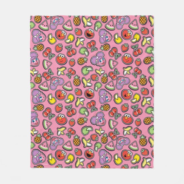 Couverture Polaire Sticker Fruit Elmo & Abby Cadabby Motif (Devant)
