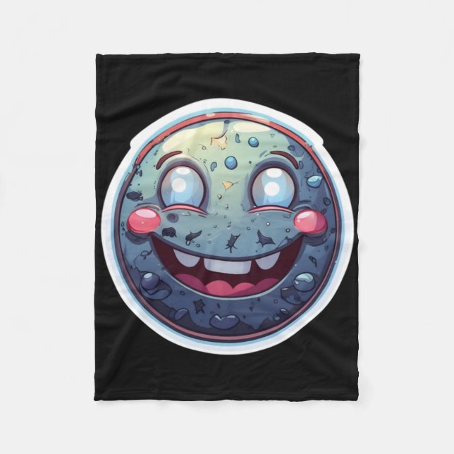 Couverture Polaire Sticker Moon Smiley (Devant)