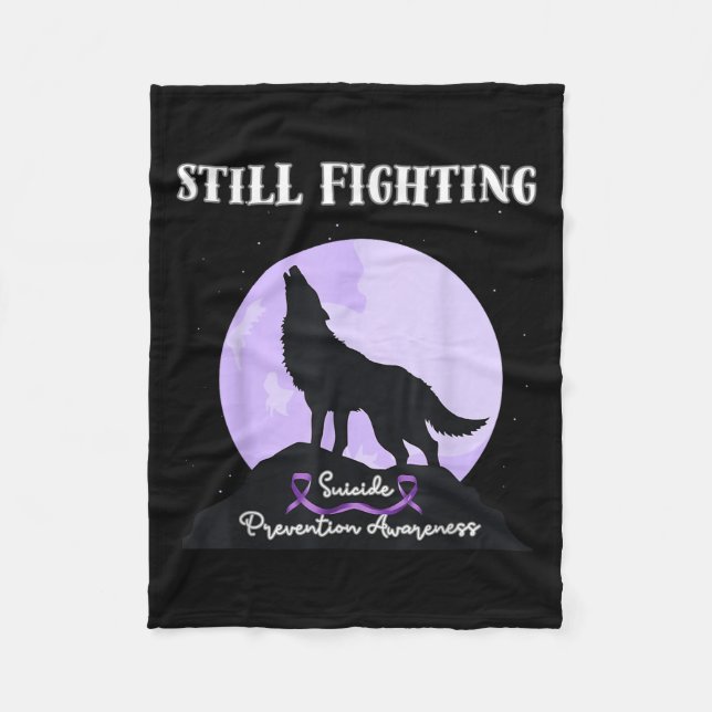 Couverture Polaire Still Fighting Suicide Prevention Awareness Wolf  (Devant)
