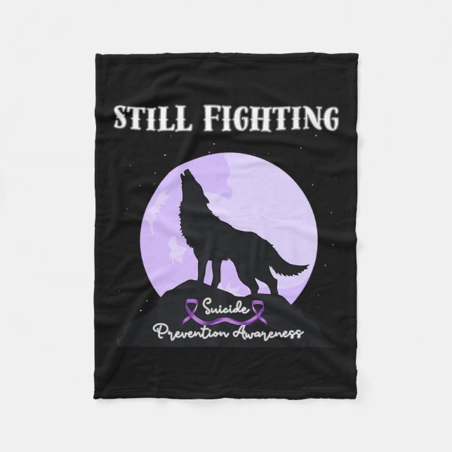 Couverture Polaire Still Fighting Suicide Prevention Awareness Wolf P (Devant)
