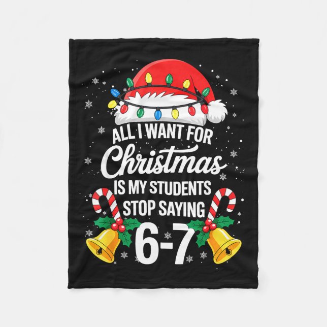 Couverture Polaire Stop Saying 6-7 Funny Teacher Students 67 Christma (Devant)