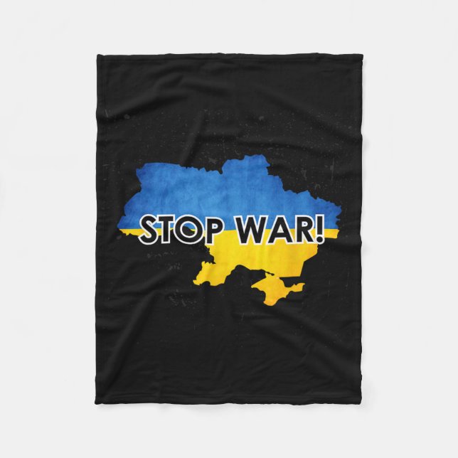 Couverture Polaire Stop War In Ukraine Support Ukrainians No War  (Devant)