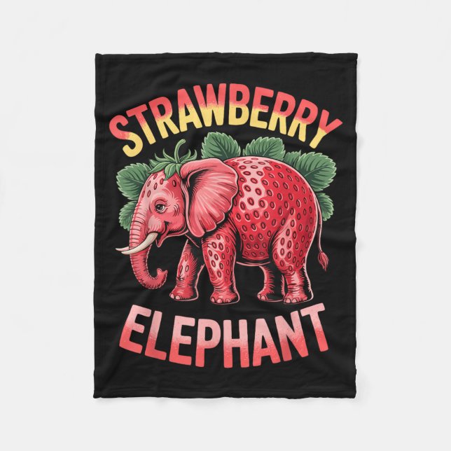 Couverture Polaire Strawberry Elephant Cute Meme Kids Italian Brainro (Devant)