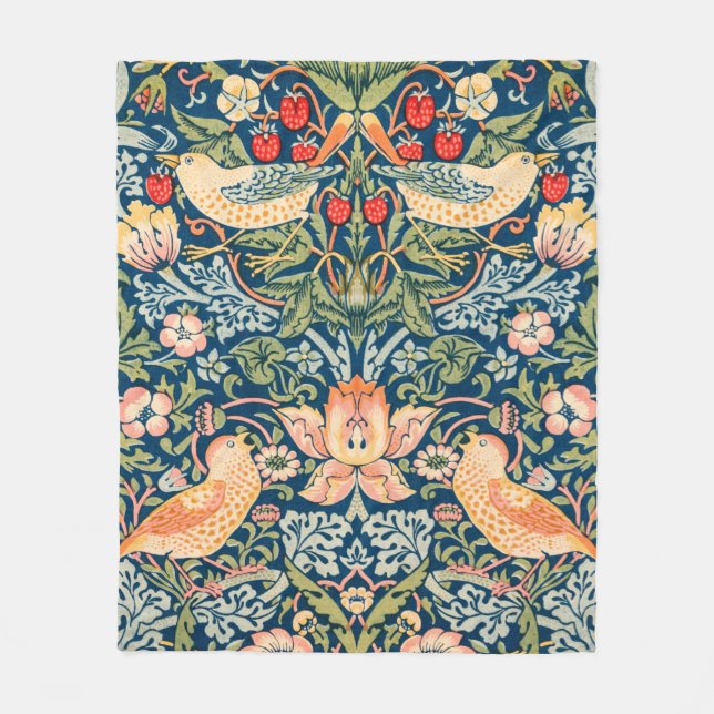 Couverture Polaire Strawberry Thief (par William Morris) (Devant)