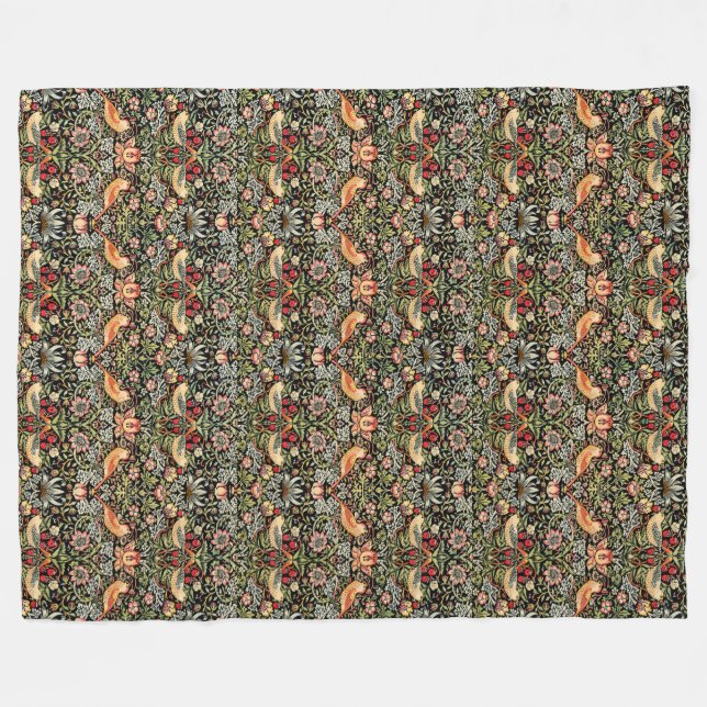 Couverture Polaire Strawberry Thief William Morris (Devant (Horizontal))