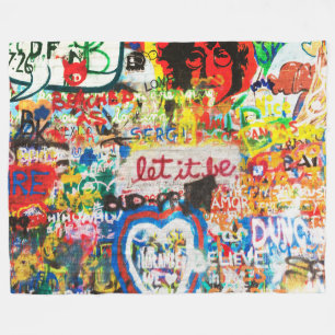 Couverture Polaire Streetart Graffiti Amour Maison Cœur Coloré Funky