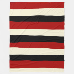 Couverture Polaire Stripes inégales - Rouge et Crème