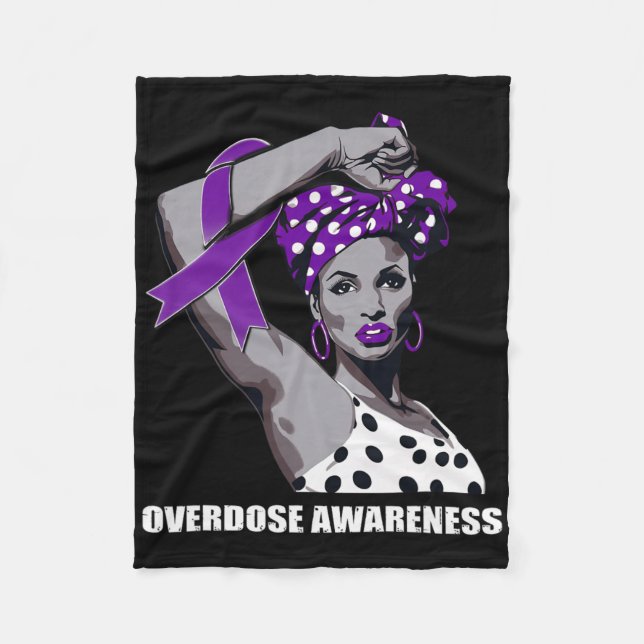 Couverture Polaire Strong Afro Mom Overdose Awareness  (Devant)