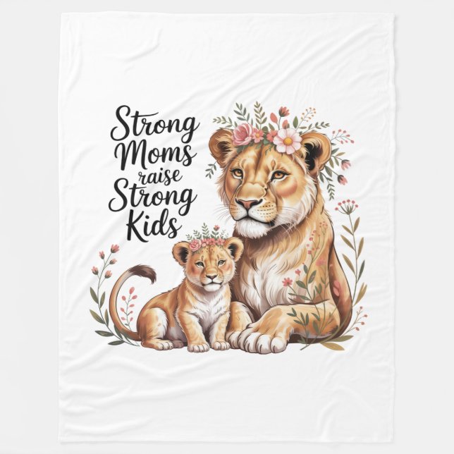 Couverture Polaire Strong Moms Raise Strong Kids (Devant)