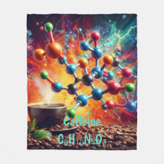 Couverture Polaire Structure de caféine moléculaire - Science Art Caf