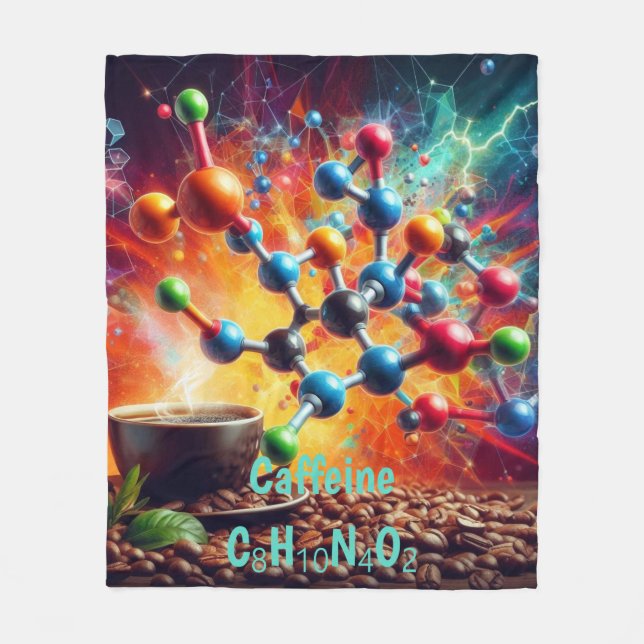 Couverture Polaire Structure de caféine moléculaire - Science Art Caf (Devant)