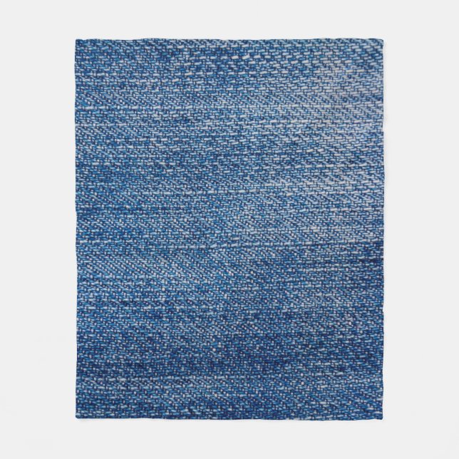 Couverture Polaire Structure en denim tissu Jeans bleu (Devant)