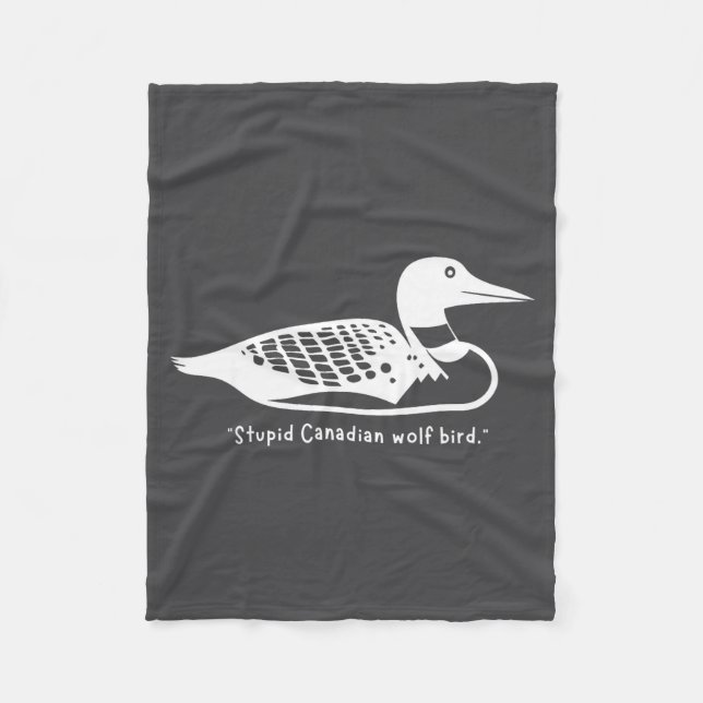 Couverture Polaire Stud Canadian Wolf Bird Funny Loon Humor  (Devant)