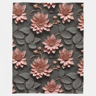 Couverture Polaire Style 3D élégant Embossé Pastel Floral Relief