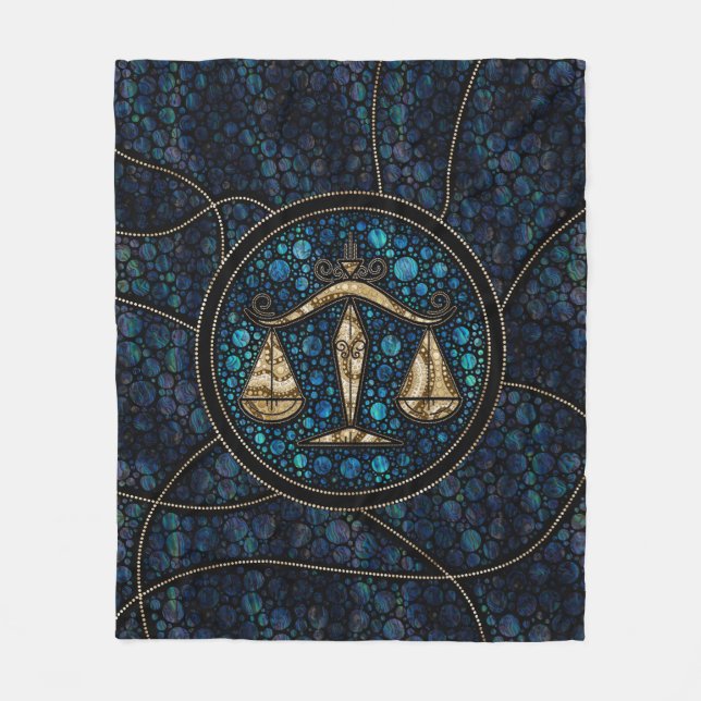 Couverture Polaire Style Art Zodiac Dot de Libra Gold Abalone (Devant)