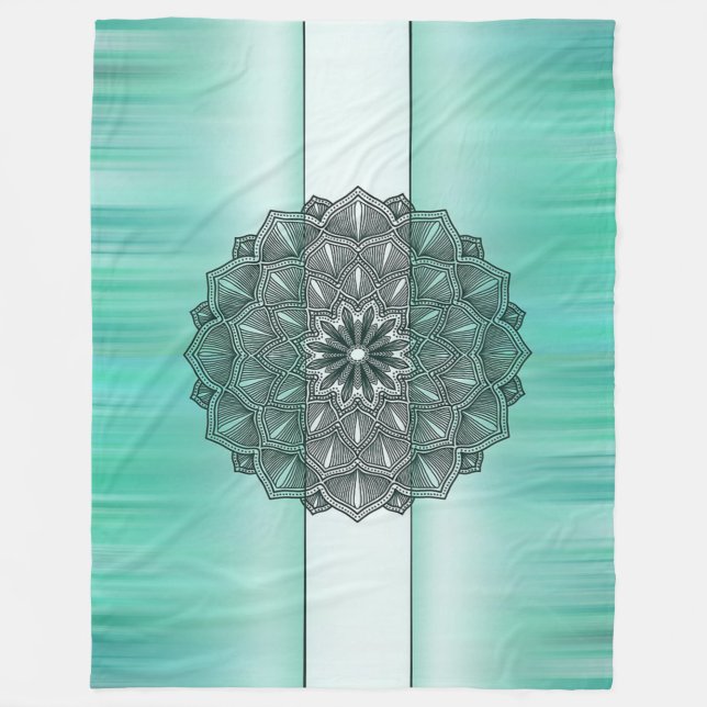 Couverture Polaire Style bohémien avec bandes (Devant)