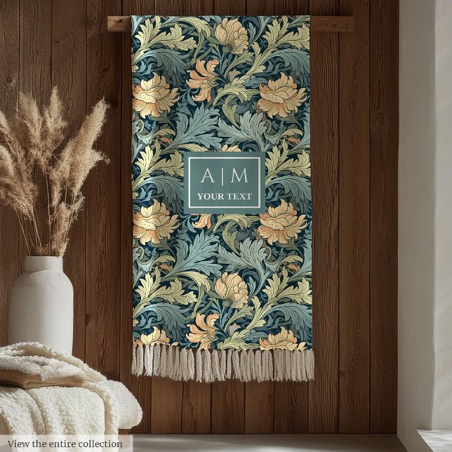 Couverture Polaire Style Chic Morris inspiré du patrimoine Art nouvea (Stylish Chic Morris inspired art nouveau heritage Fleece Blanket)