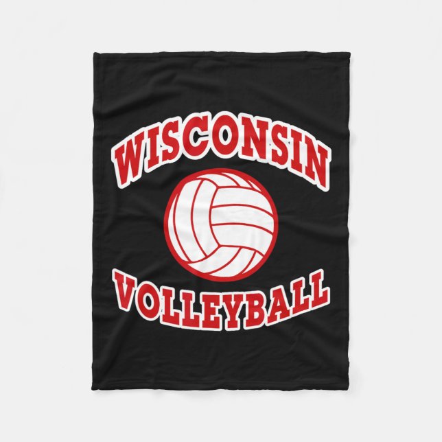 Couverture Polaire Style classique de volley-ball Wisconsin (Devant)