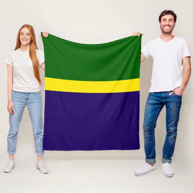 Couverture Polaire Style de bloc couleur bleu vert (Créateur téléchargé)