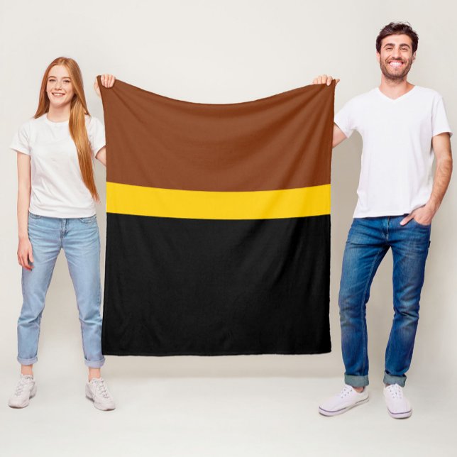 Couverture Polaire Style de bloc de couleur Brown jaune (Créateur téléchargé)