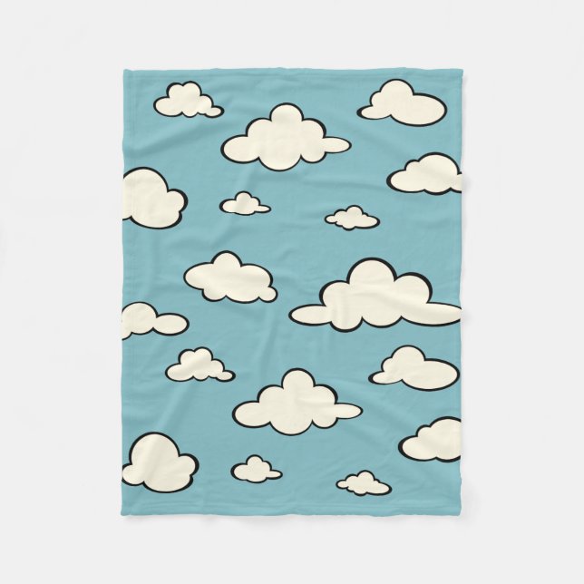 COUVERTURE POLAIRE STYLE DE CARTOUCHE GRAPHIQUE NUAGES SKY FLEECE BLA (Devant)
