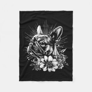 Couverture Polaire Style de tatouage Amoureux des chiens rétro frança
