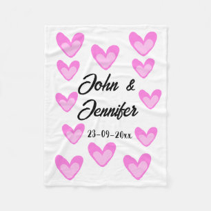 Couverture Polaire style de texte simple et blanc mariage