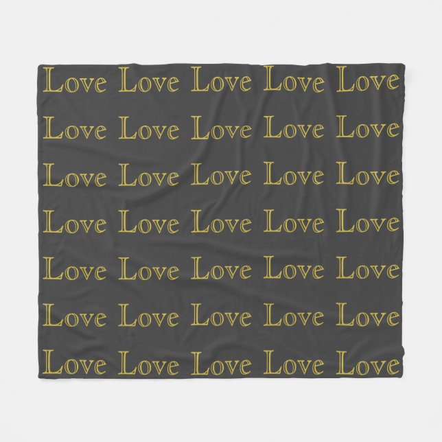 Couverture Polaire Style Gold Grey Classic Love Mariage (Devant (Horizontal))